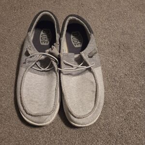 Hey Dude Womens Light Gray Loafers